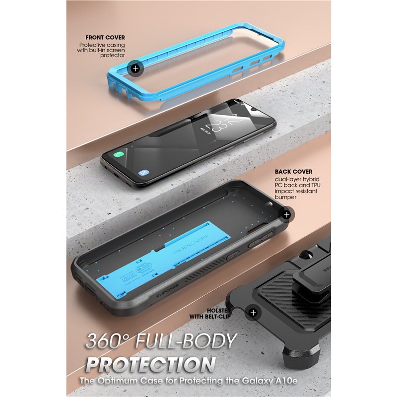 Supcase Voor Samsung Galaxy A10e Case ) ub Pro Full-Body Robuuste Holster Case Met Ingebouwde Screen Protector &amp; Kickstand