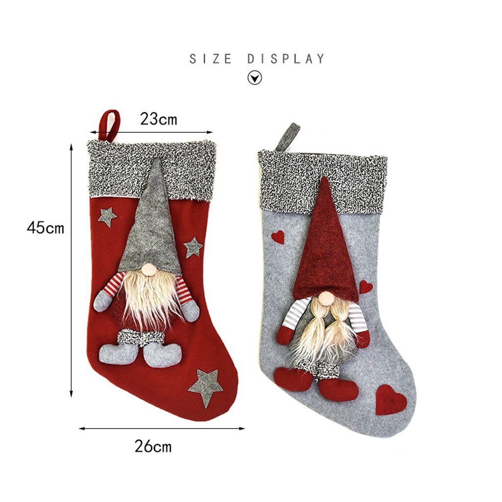 40#  kerst snoep kralen sokken kerstman sneeuwpop sokken decoraties kerstsok zak новогодние носки