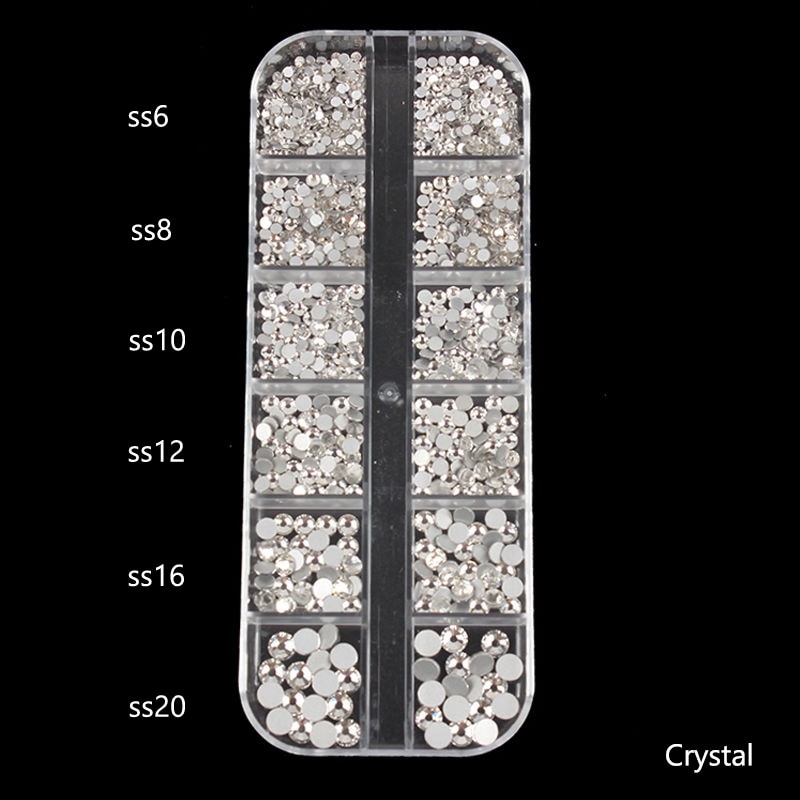 1 caja de diamantes de Cristal AB 3D para decoración de uñas, piedras preciosas para decoración de uñas, diamantes de imitación, joyería para uñas: Crystal