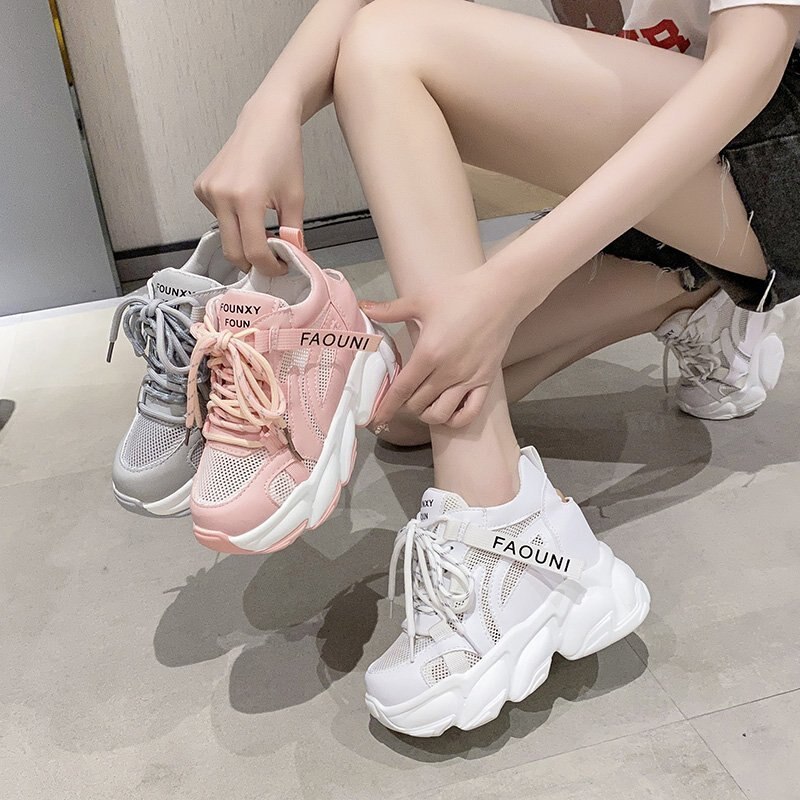 Hoge Platform Vrouwen Sneakers Lente Dikke Zool Casual Schoenen Herfst Ademend Mesh Wandelen Chunky Schoenen Vrouw Zapatos Mujer