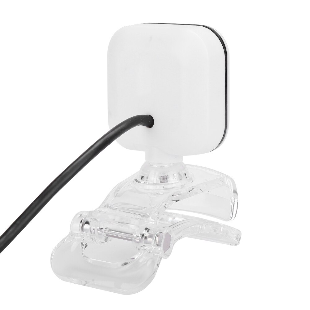 Built-in Microphone Computer Camera Webcam PC Accessory 480P White with Transparent Clip web camera