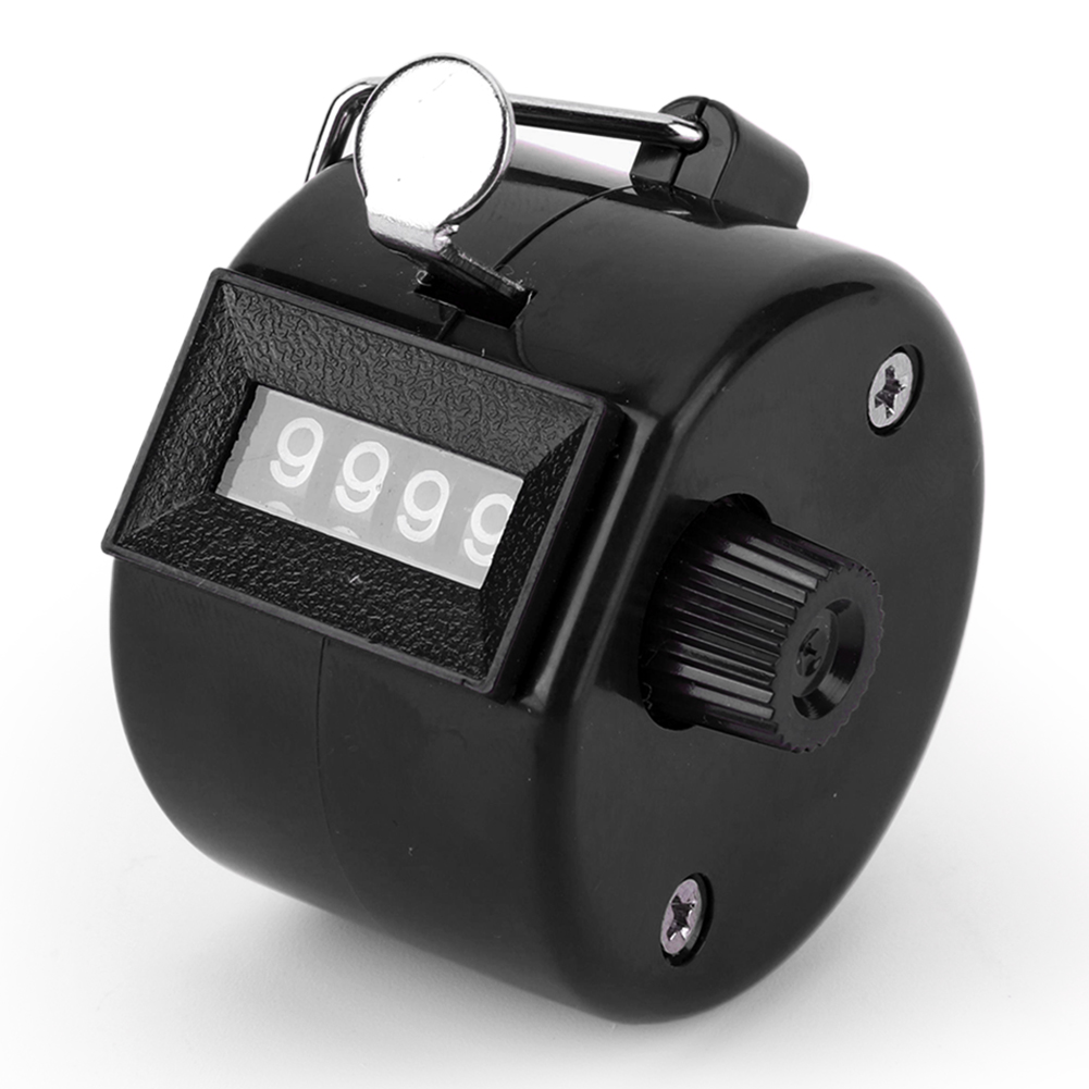Compteur de pointage à 4 chiffres, comptage du nombre, compteur ClUNICEF, compteur manuel pour compter le golf et la pêche: Black