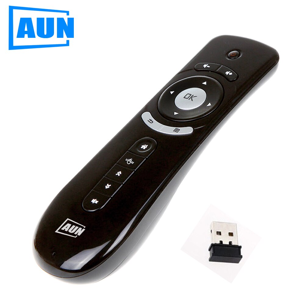 AUN Mini Air Mouse 2.4G Wireless remote-control,Built-in 6 Axis for PC, Android Tv Box, Android Projector Motion Sensing Gamer,P