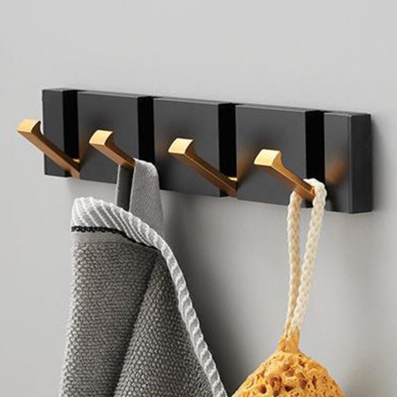 Nail-free Adhesive Hooks Bathroom Towel Hooks Strong Wall Hooks Concealed Folding Hooks for Various Scenes at Home N1HF