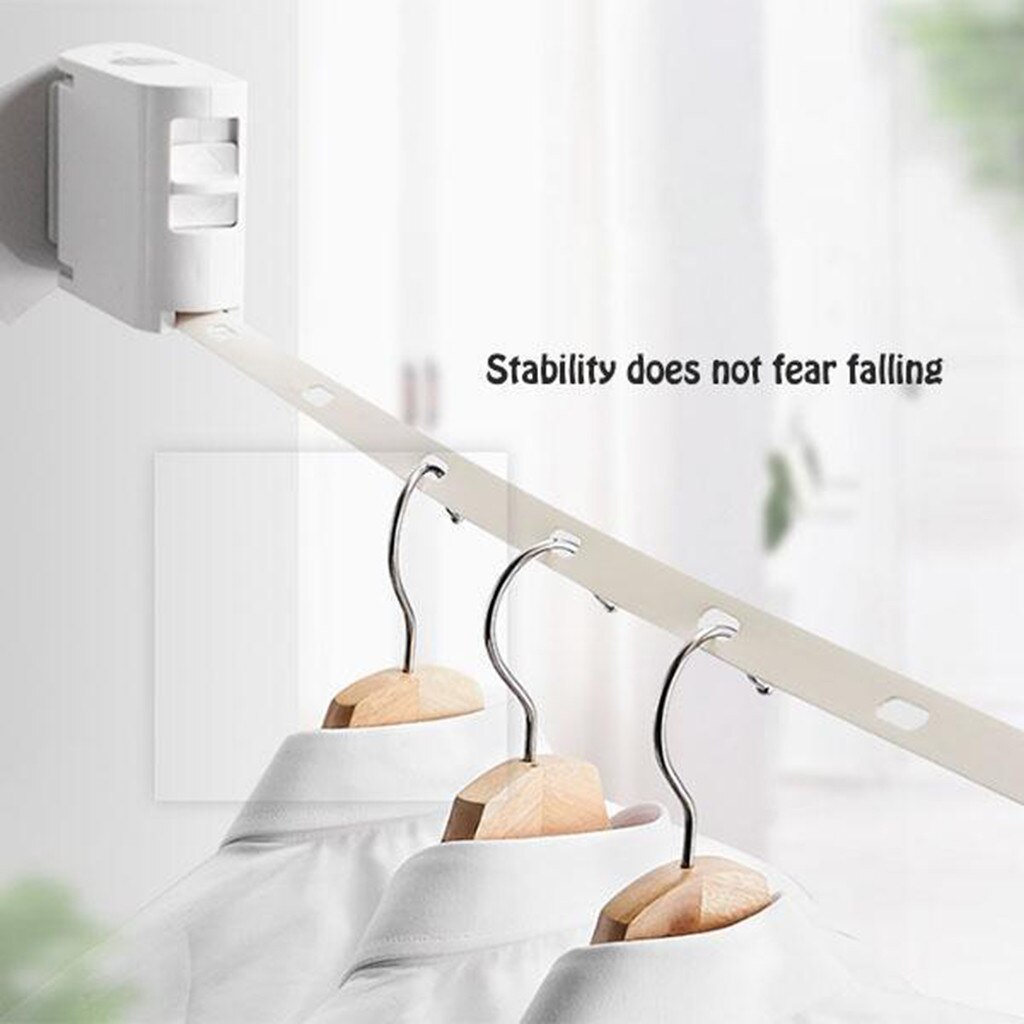 Retractable Invisible Clothesline white black 4.2m Retractable Invisible Clothesline Indoor Wall Hanging Stretch Clotheslines