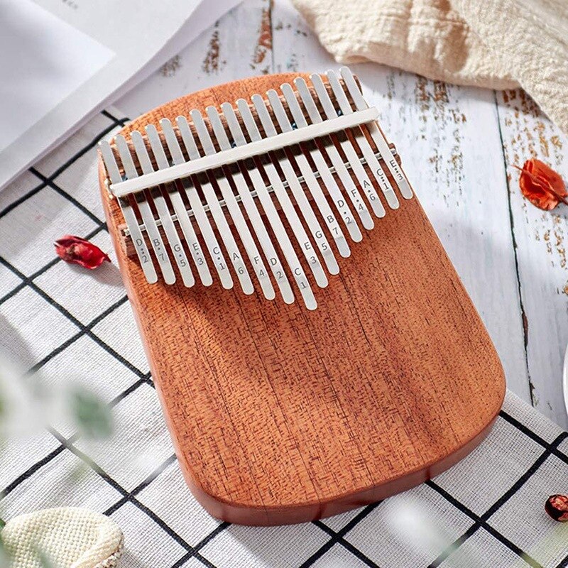 17-Key Kalimba Thumb Piano Mahogany Spruce Panel Rounded Classical Musical Instrument Wooden Keyboard Beginner