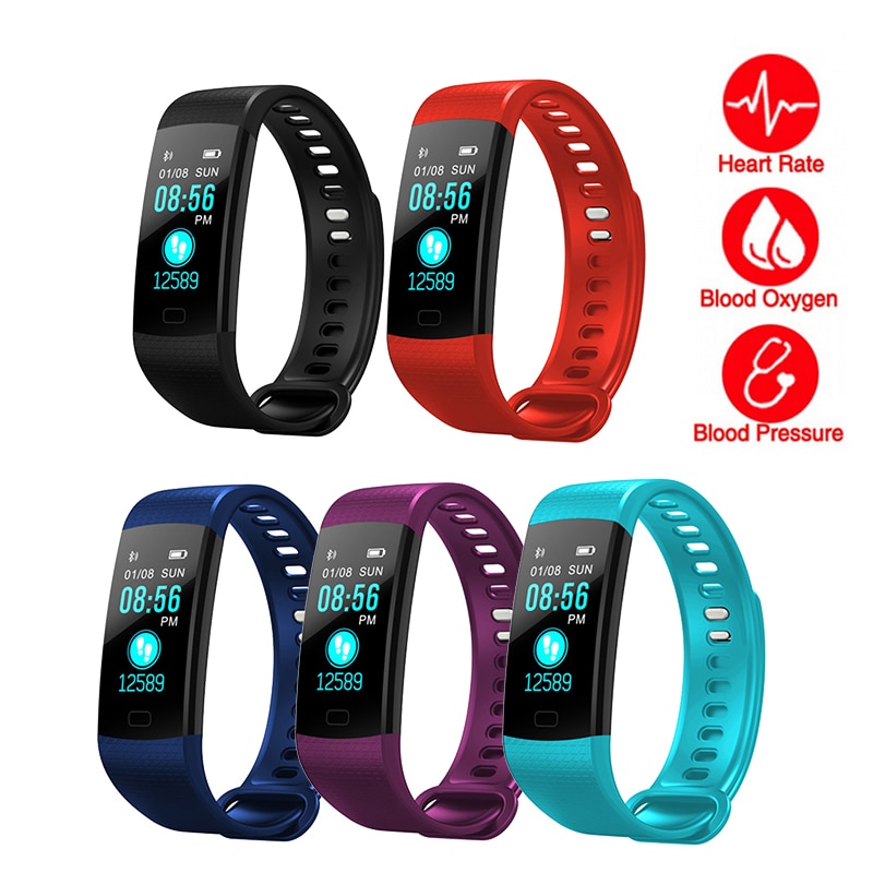 Y5 Smart Armband Bluetooth Horloge Kleur Screen Hartslag Bloeddrukmeter Polsband Sport Fitness Stappenteller Armband