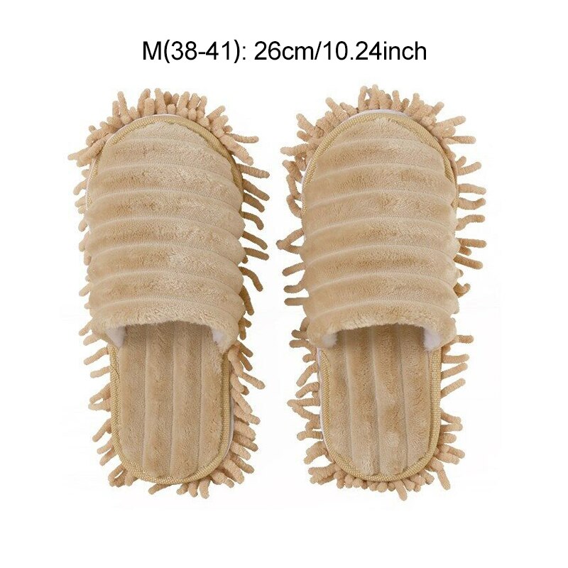 2 unidades/par de zapatillas antideslizantes, calcetines para suelo y pie de mopa, zapatos, limpieza rápida, pulido, polvo, cocina, suministros de baño, herramientas para el hogar: M-Brown