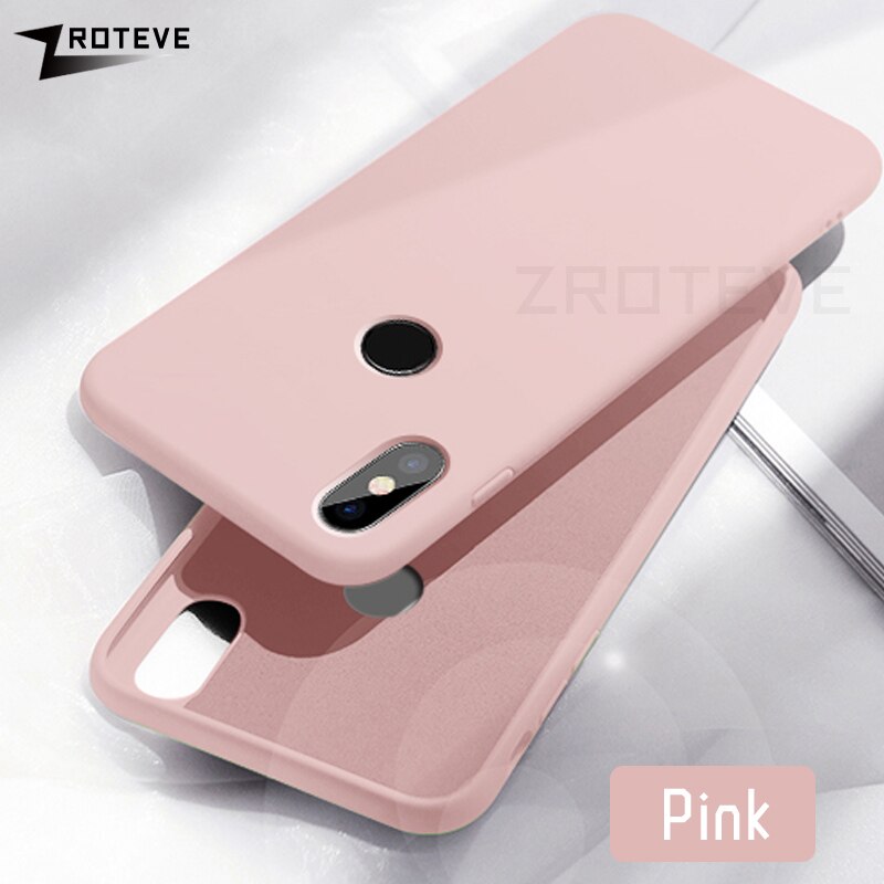 Mi 6X przypadku ZROTEVE płynnego silikonu pokrywa dla Xiaomi Mi6 Mi6X przypadku Xiomi A2 globalny Slim miękka pokrywa dla Xiaomi Mi 6X Mi A2 przypadki: For Xiaomi Mi 6 / Różowy