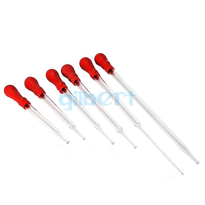 Duurzaam Clear Lange Glazen Experiment Medische Pipet Dropper Transferpipet Lab Levert Met Rode Rub10cm