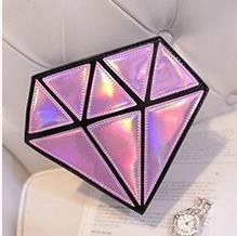 Super qualidade mulheres sacos 3d forma de diamante ombro corrente senhora menina mensageiro pequeno crossbody satchel noite zíper hangbags: B