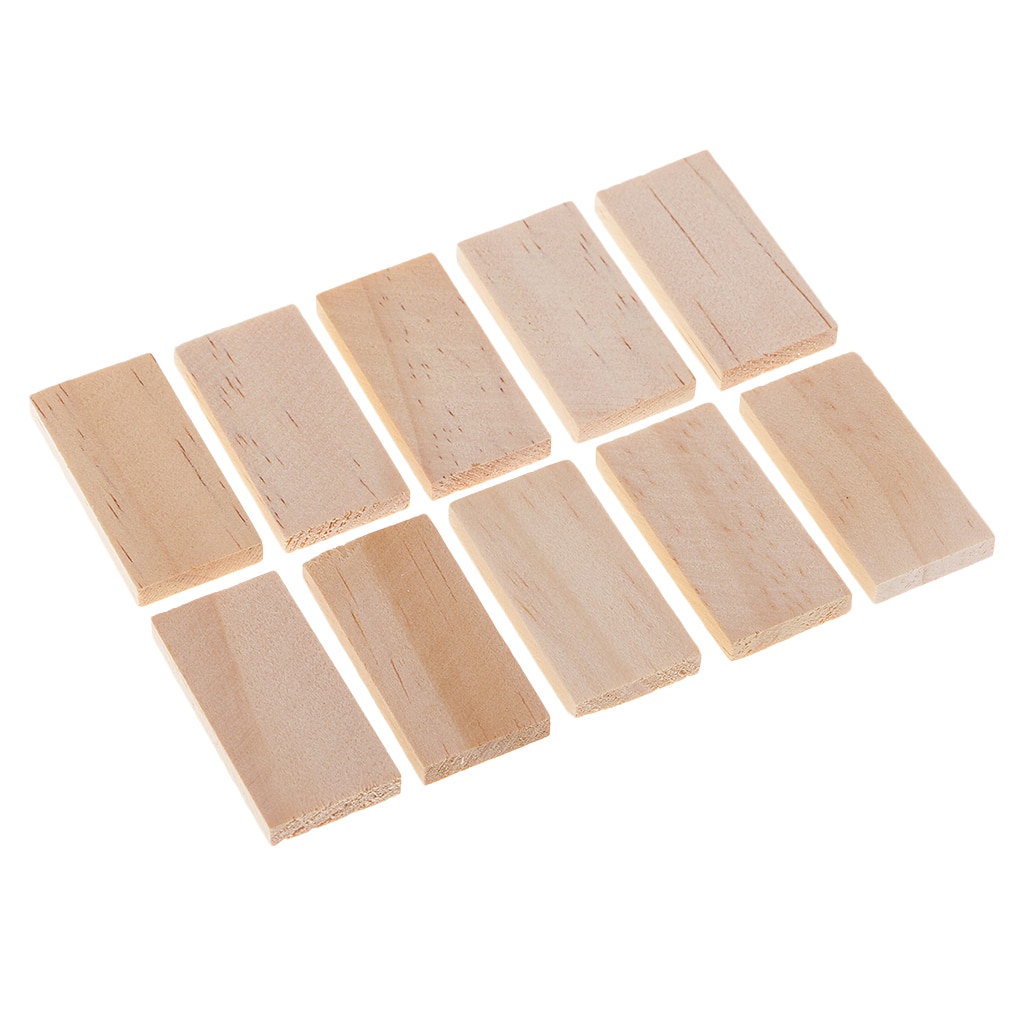 10pcs Blank Unfinished Wood Pieces - Wooden Cutout Tiles, Natural Rustic Craft Wood Blanks for Home Decoration, DIY Supplies