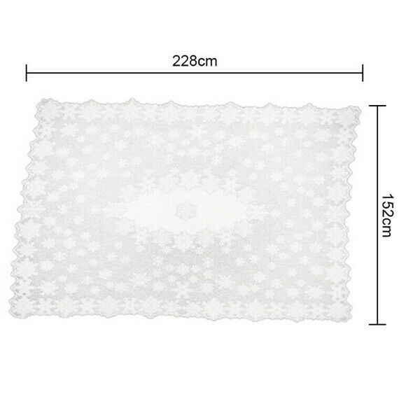 Mantel de encaje blanco para comedor, cubierta de Mantel cuadrado redondo, decoración de de Navidad, copo de nieve, cubierta decorativa de tela para mesa de Navidad