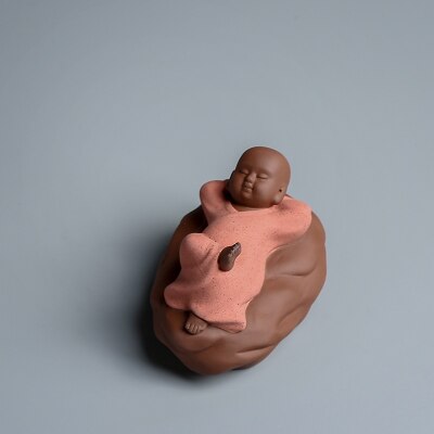 Ręcznie robiona purpurowa glina mała mnich herbata ozdoby dla zwierząt kreatywne śliczne małe początkujący zestaw herbaty herbata akcesoria zagraj w wodę Teaware rzemiosło: wzór 4