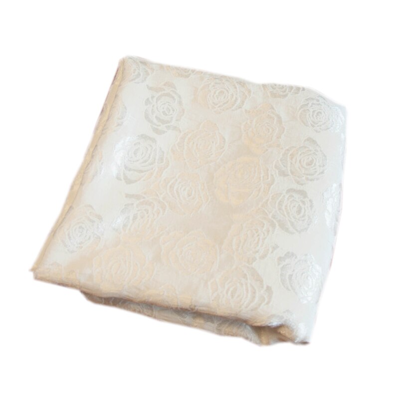 Seda brillante de lino, tela de algodón, Seda brillante de alta gama, tejido de jacquard de Rosa Blanca, vestido cheongsam de , costura