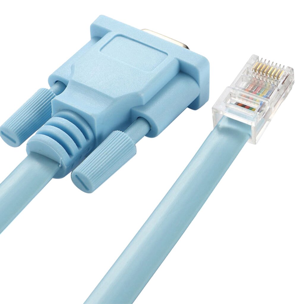 Blue 1.8m DB 9Pin RS232 Serial To RJ45 CAT5 Ethernet Adapter LAN Console Cable Routers Network Cable CAT5 Adaptador For PC 1.8M: Default Title