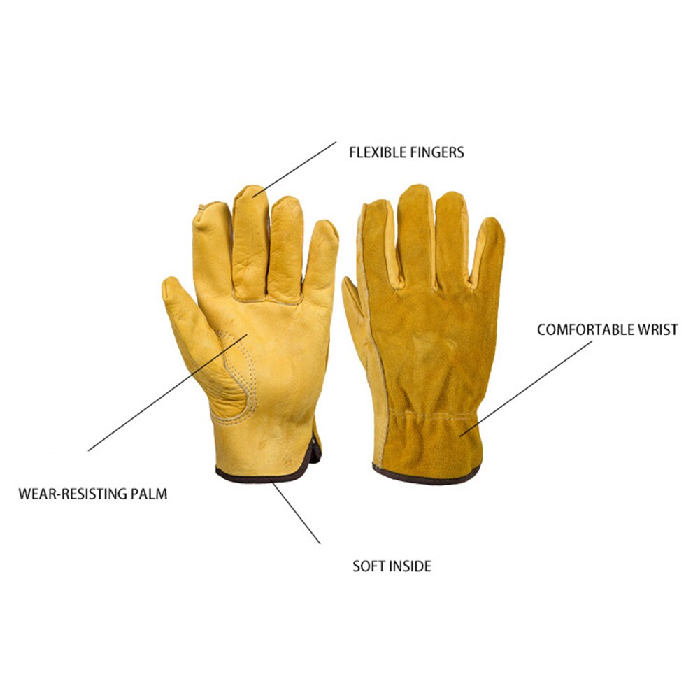 Guantes de cuero para trabajo, protección, seguridad, trabajo en el jardín