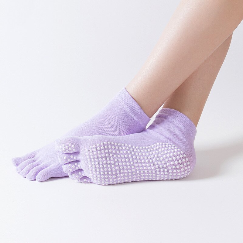 1 Paar Vrouwen Sport Yoga Sokken Vijf Tenen Slipper Anti Slip Sokken Pilates Ballet Hak Dans Compressie Pilates Sokken Sportkleding