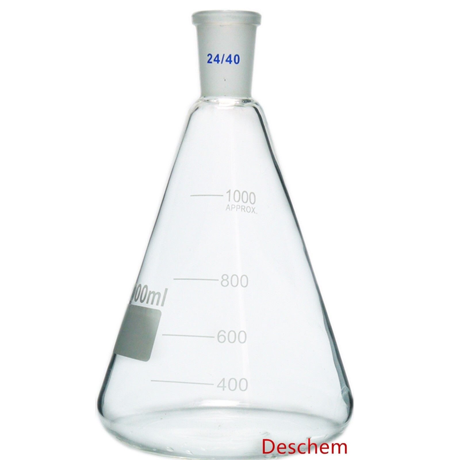 1000 ml, 24/40, matraz de Erlenmeyer de vidrio, 1L, botella cónica, cristalería química de laboratorio