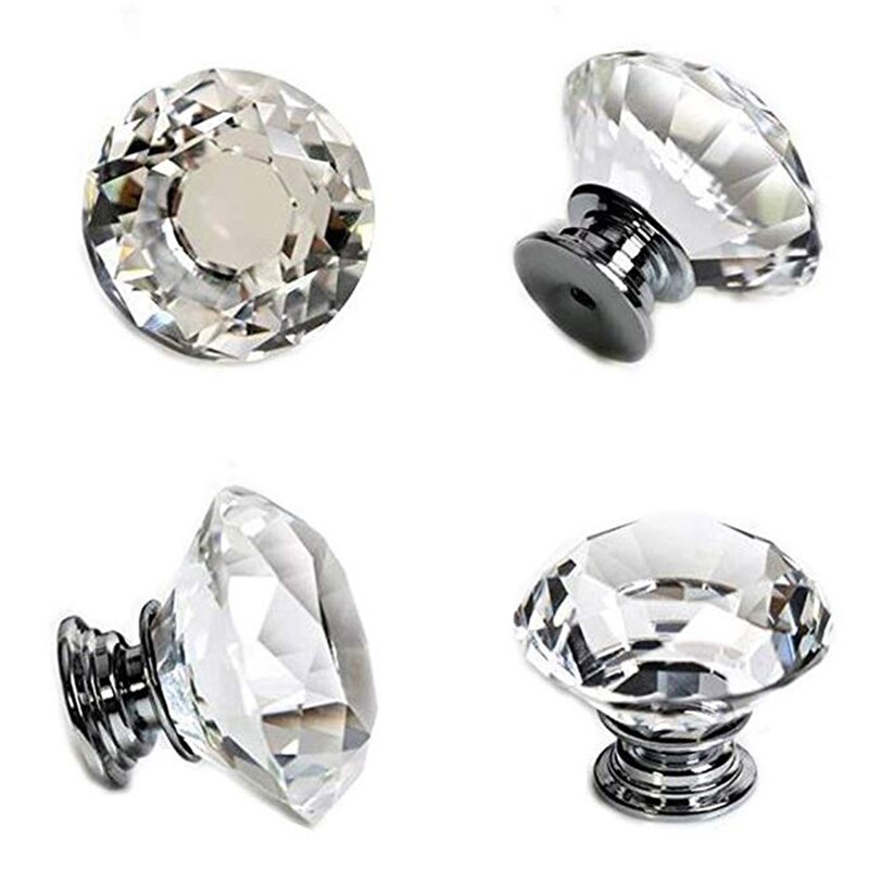 40 Mm kryształ gałki meblowe diament gałki meblowe gałki robić szuflady uchwyt szuflady uchwyt robić szafki klamki robić drzwi przezroczyste