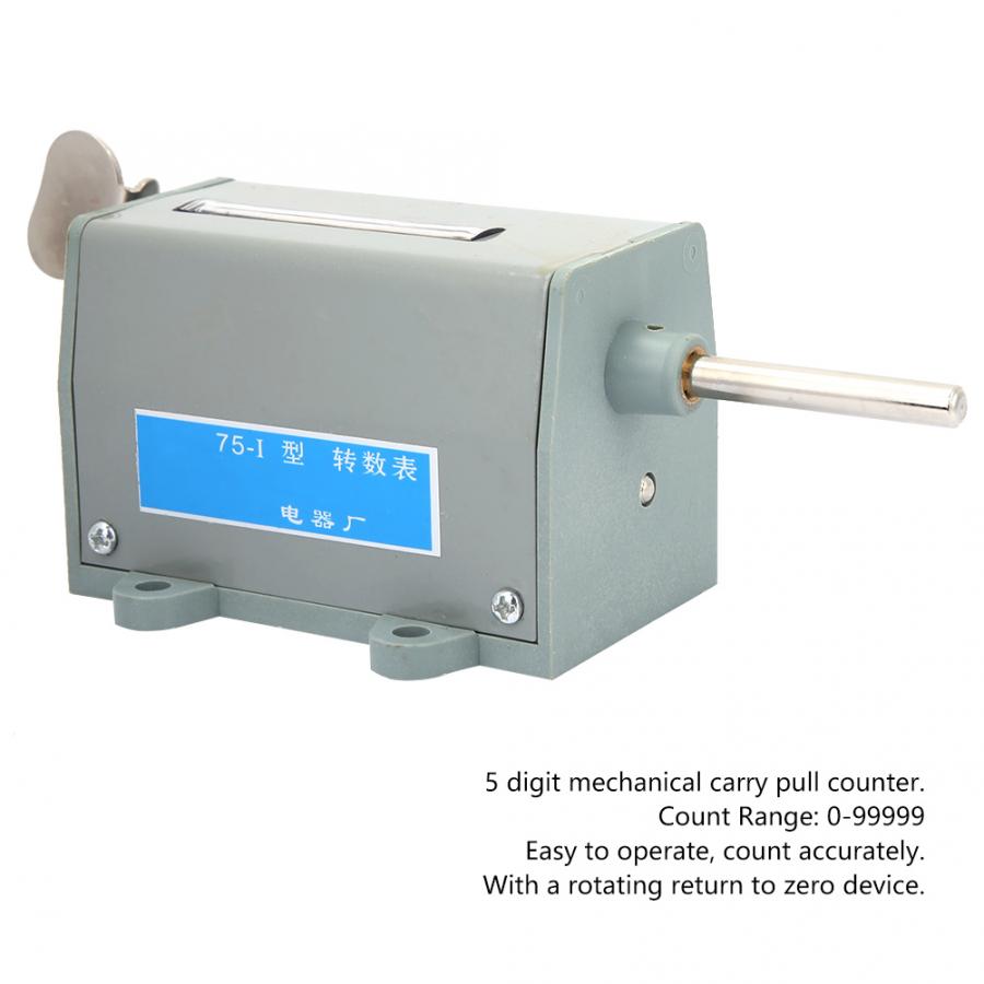 Digital Counter Contador Mechanical Rotating 5-Digit Counter Resettable Pull Stroke Manual Hand Tally Counting Contador