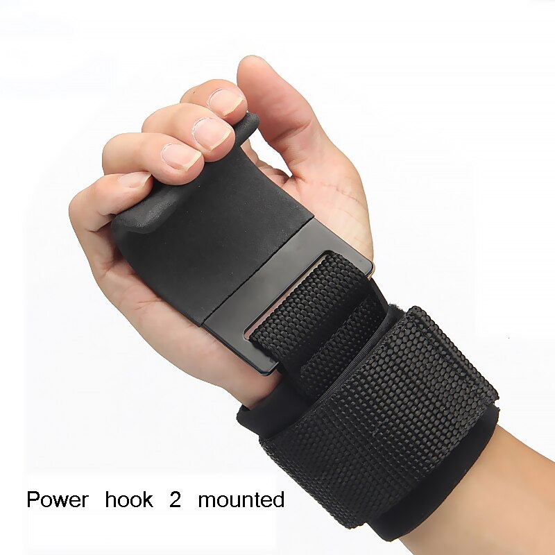 Ganchos de agarre para levantamiento de pesas gancho de elevación Barra de mano correa de muñeca Fitness Heavy Duty Pull-ups Power Lifting Grips acolchado gancho de entrenamiento