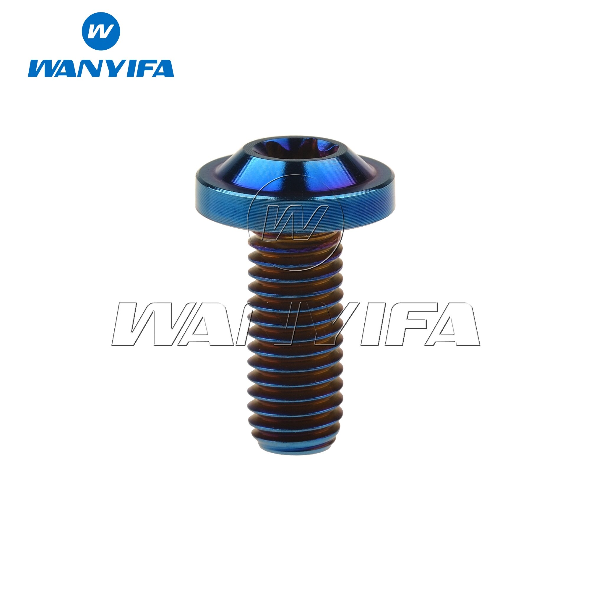 Wanyifa titanium ti bolt  m8 x 20 25 30 60 70mm torx hoved til motorcykel v bremsegafler skrue 1 stk.: M8 x 20mm blå