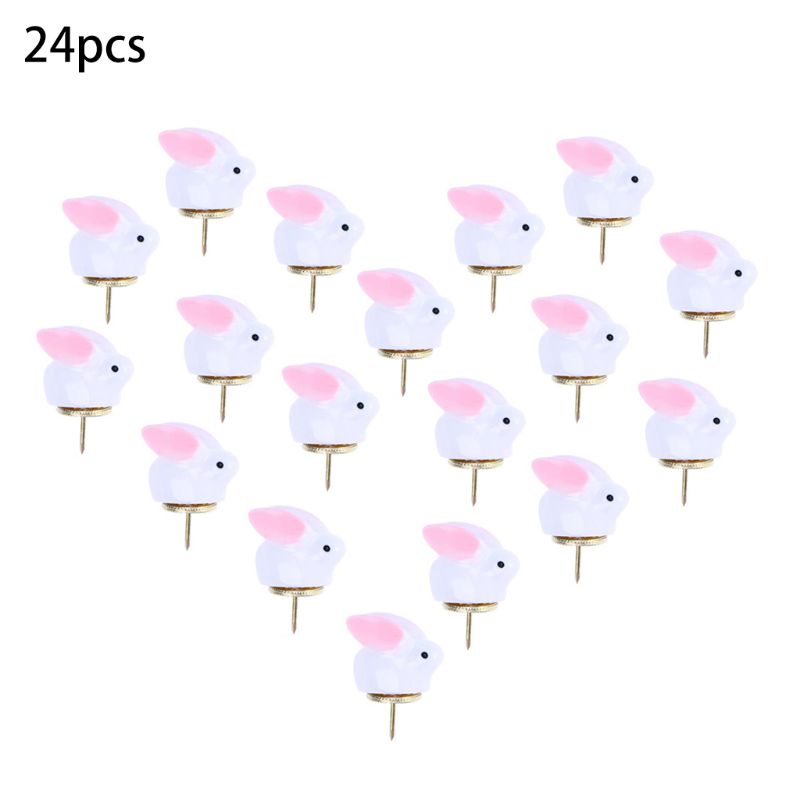 24Pcs Punaise Plastic Push Pin Voor Foto Muur Zachte Board Hout Kurk Board Kaart: 24pcs