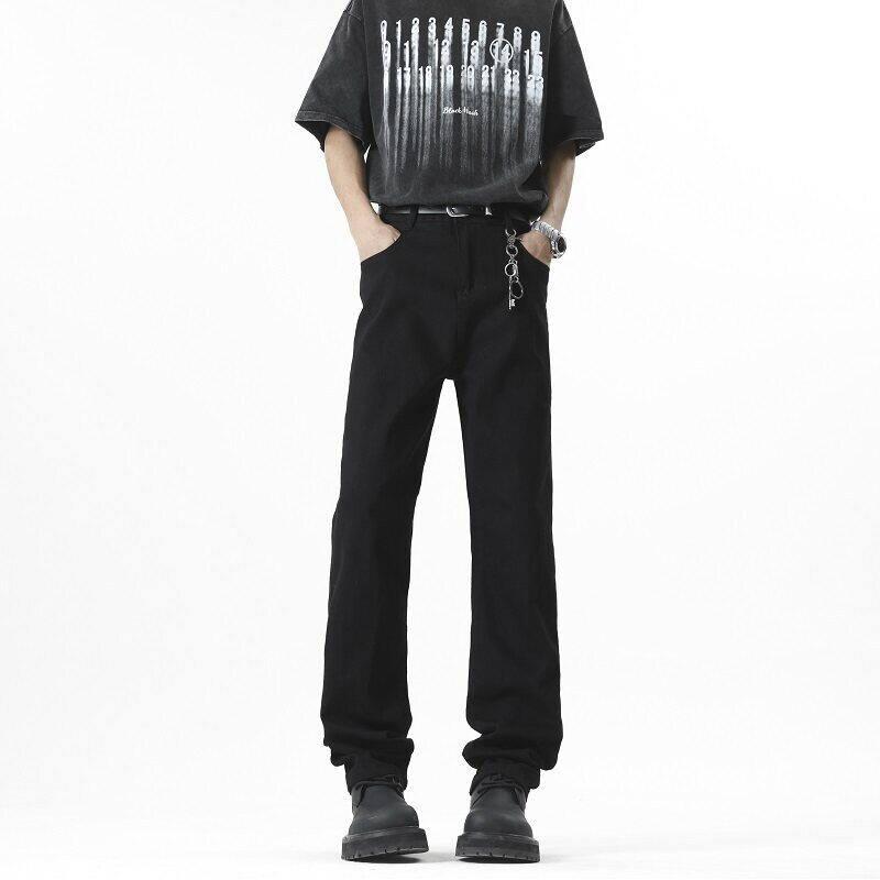 Plusstorlekar herr slim fit vintagejeans s-xxxxxl klassiska retro renfärgade skinny denimbyxor för vardagsbruk denimbyxor 5xl: Xl / Svart