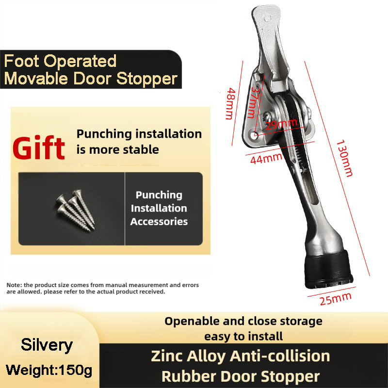 Support de butoir de porte coupe-vent à pédale, mobile, anti-poussement, robuste, en alliage de Zinc, pliable, Angle de fermeture réglable pour porte: Or