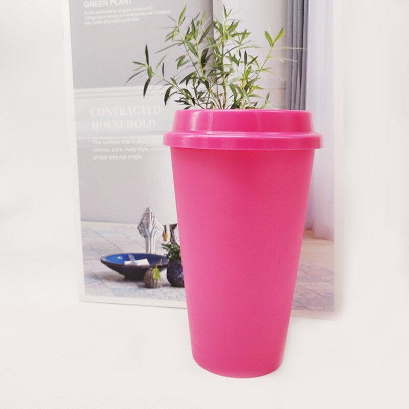 Tazas de café portátiles de viaje, 480ML, con tapas, para Picnic, turismo, bebidas, tazas de plástico, tazas a prueba de fugas, tazas para beber agua, triangulación de envíos