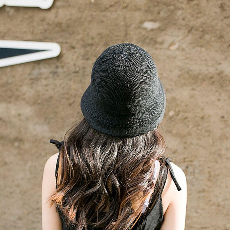 Chapeau bob en tricot solide maxsiti u, chapeaux d'été pour femmes, chapeau de pêcheur décontracté