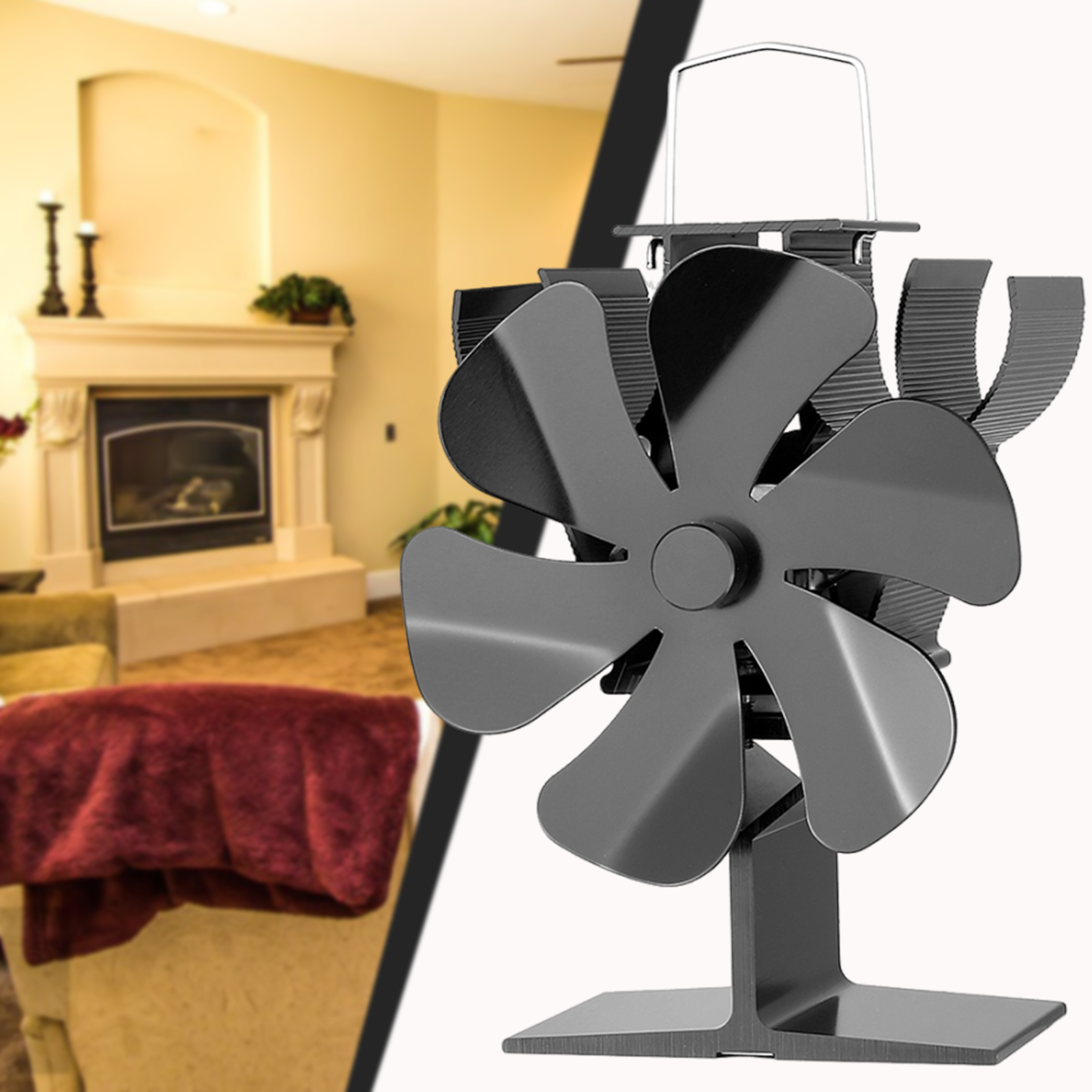 Warmte aangedreven kachelventilator Geen elektriciteit vereist Stille werking Thermische kachelventilatoren voor thuisverwarming Haarden Houtkachel