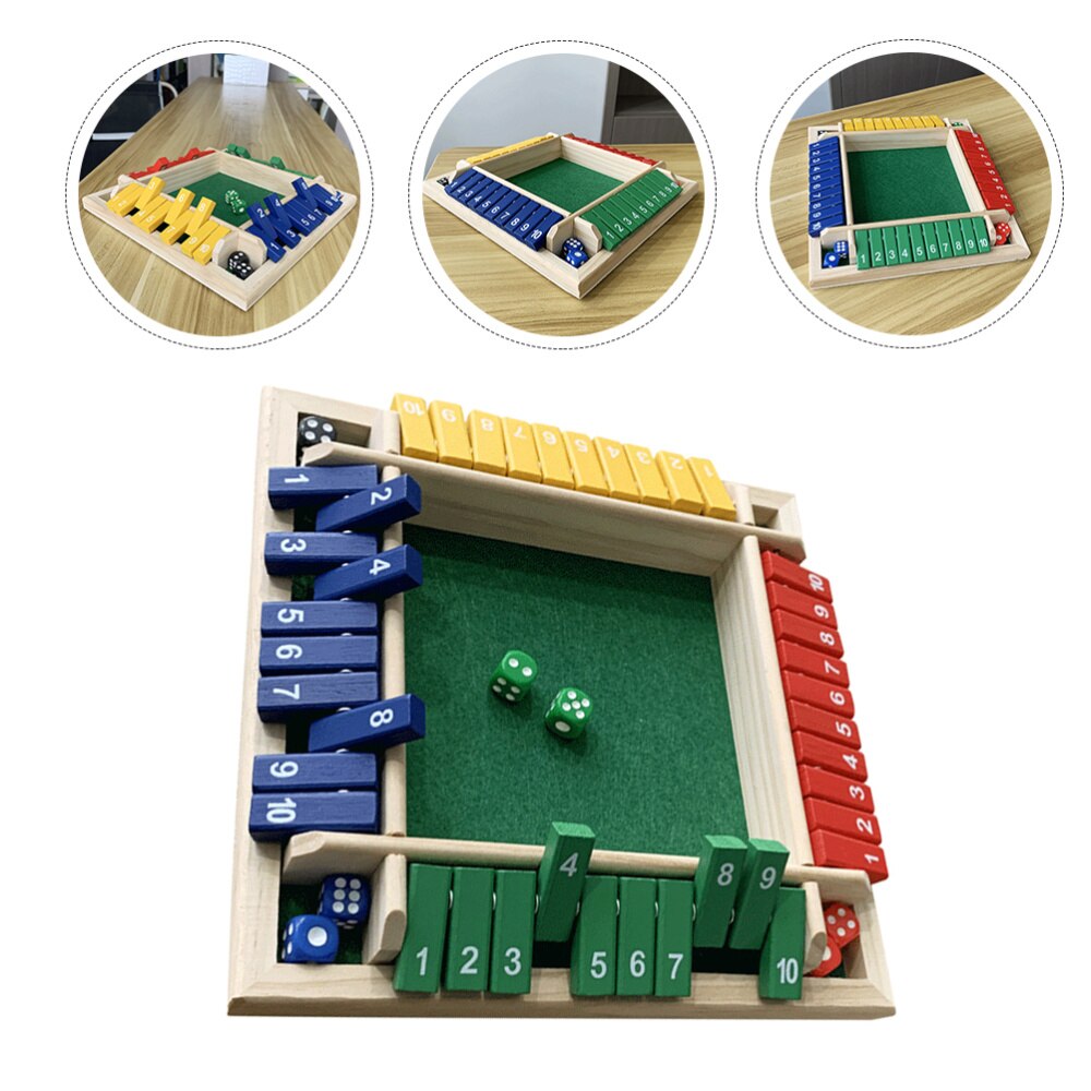 Juego de juegos de madera de cuatro lados, juego de mesa para 4 jugadores, 1 Juego