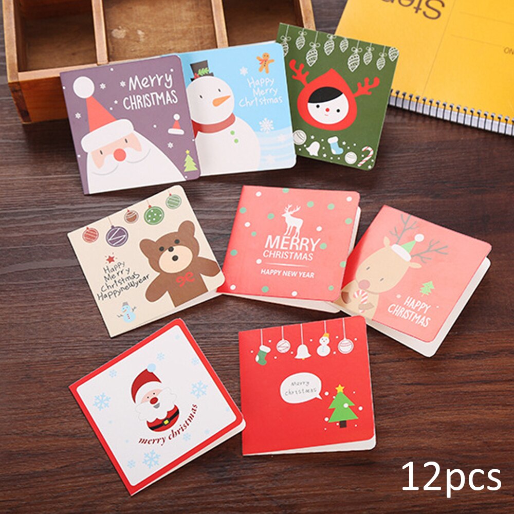 12pcs Merry Christmas Cards Wedding Invitation Greeting Cards Christmas Greeting Cards Year Postcard Card