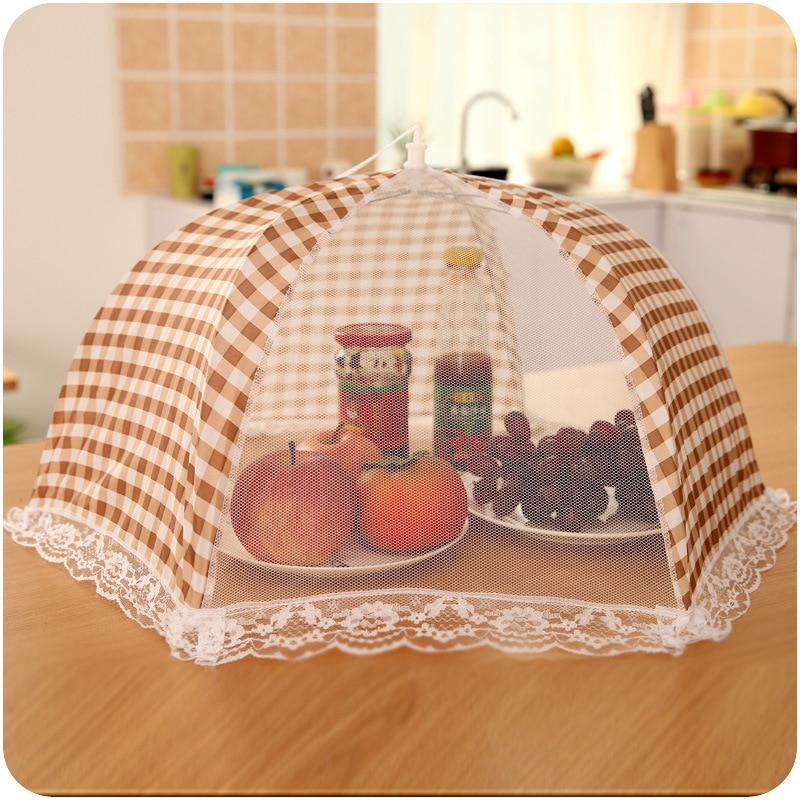 Opvouwbare Tafel Voedsel Deksel Paraplu Stijl Anti Fly Mosquito Keuken Koken Gereedschap Maaltijd Cover Tafel Mesh Voedsel Covers
