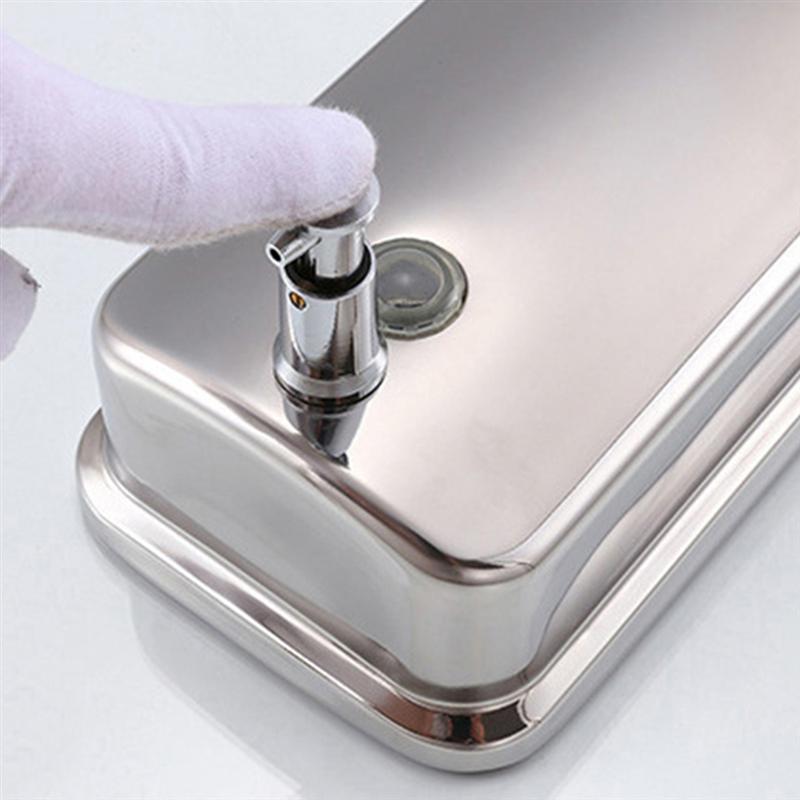 500ml 800ml Wall Mounted 304 Stainless Steel Hand Wash Liquid Soap Dispenser Manual Liquid Shower Gel Box Hanging Dispenser