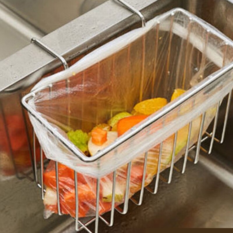 Q81C Rvs Vaatdoek Rack Gootsteen Spons Houder Dual-Purpose Opslag Plank