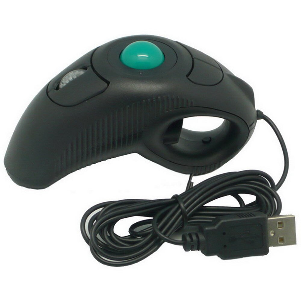 Wired USB handheld mouse optical track ball Compatible with all of the operating system windows and Linux, Unix, For Mac systems