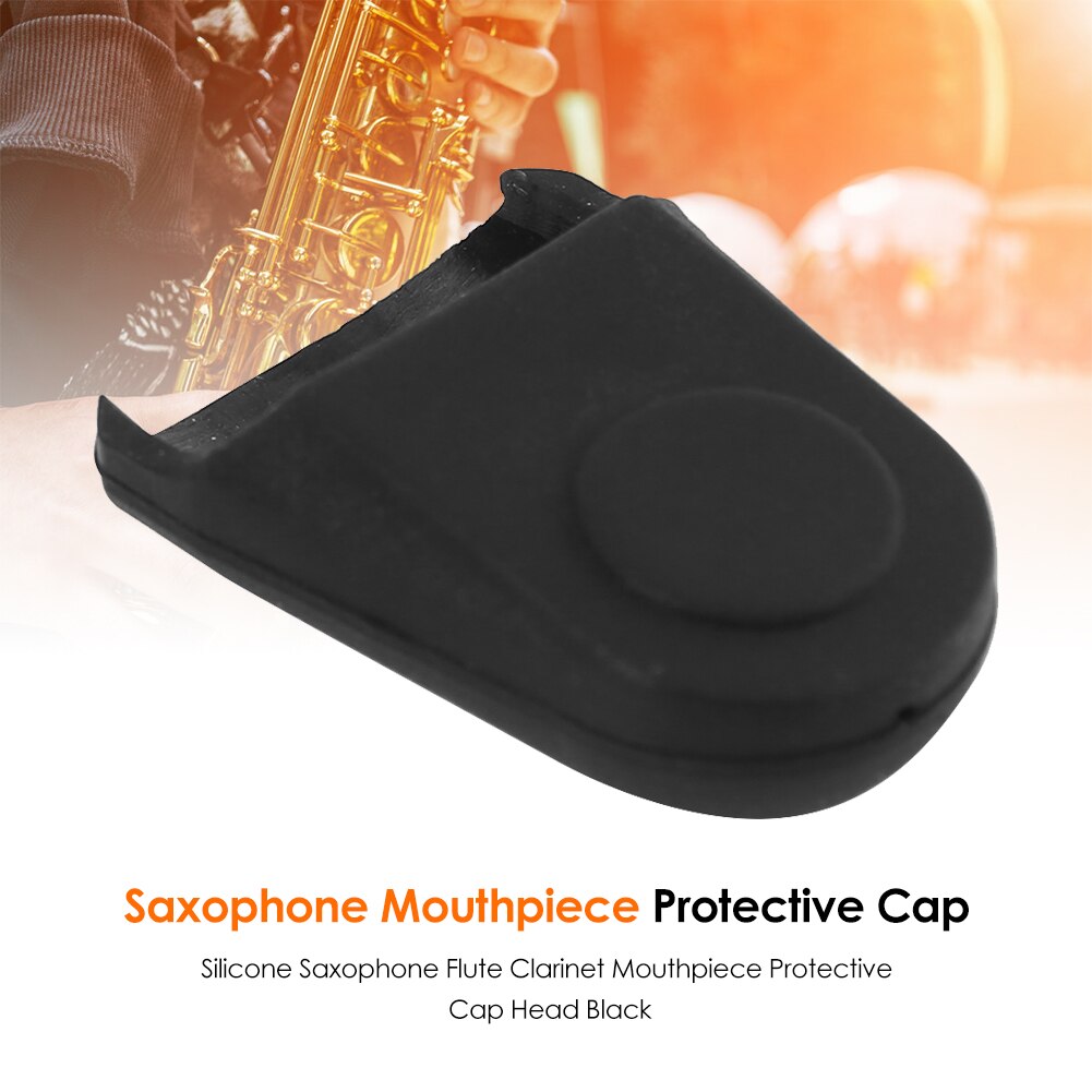 37/45/56Mm Duurzaam Siliconen Saxofoon Fluit Klarinet Mondstuk Black Beschermende Cap Hoofd Voor Klarinet Bas Saxofoon alto Sax