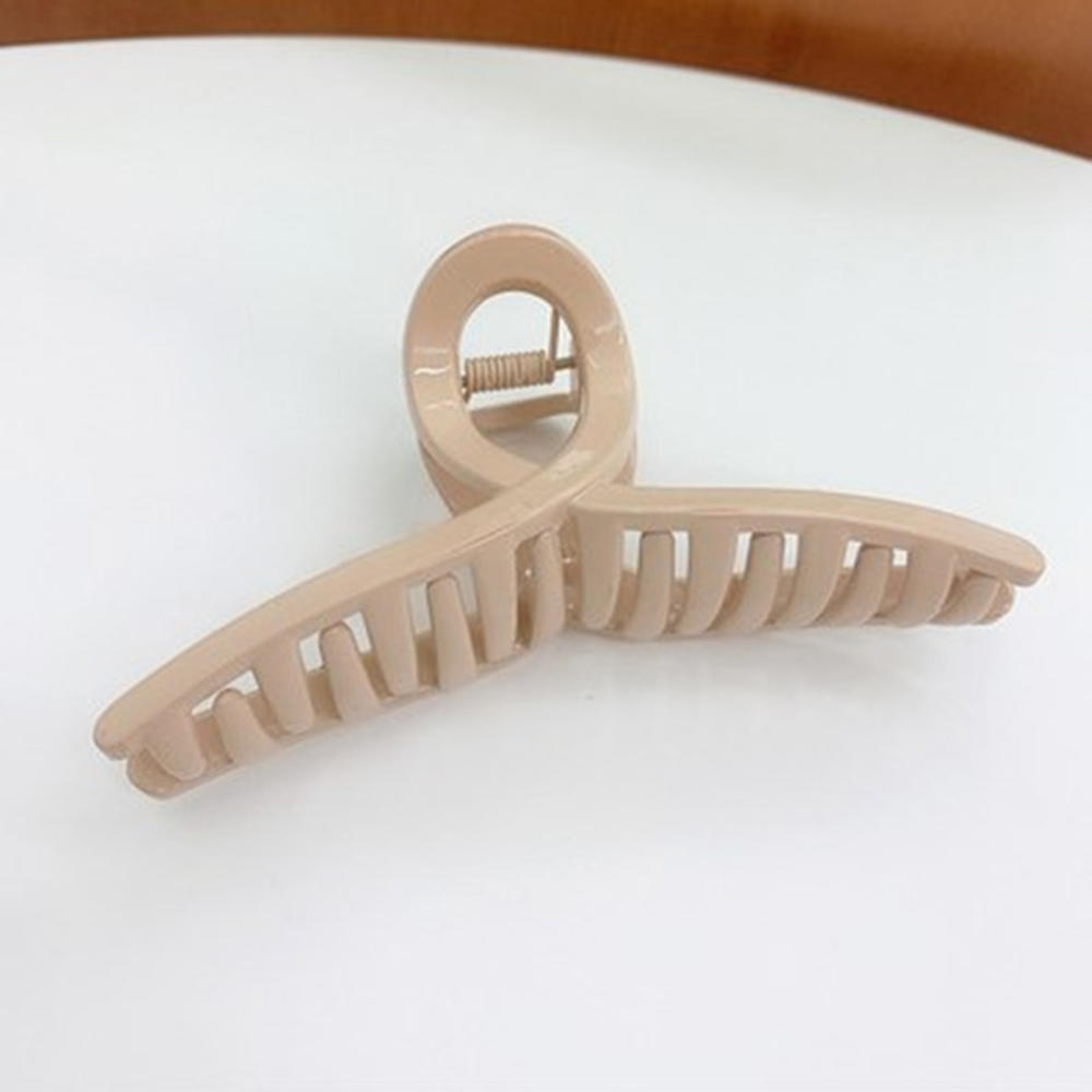 1Pc Klauw Clip Voor Vrouwen Stoere Zwarte Plastic Haar Klauw Grote Size Haar Klemmen Klauw Clip Krab Voor haar Accessoires Voor Haar: Beige