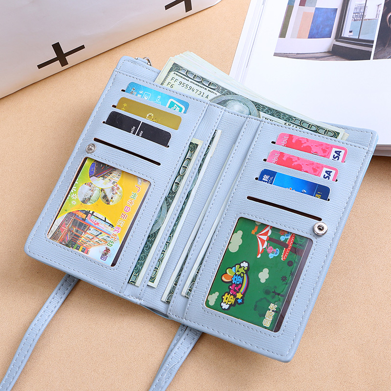 nouvelles femmes portefeuille décontracté téléphone portable portefeuille grand porte-cartes portefeuille sac à main sac à main pochette messager bretelles sac