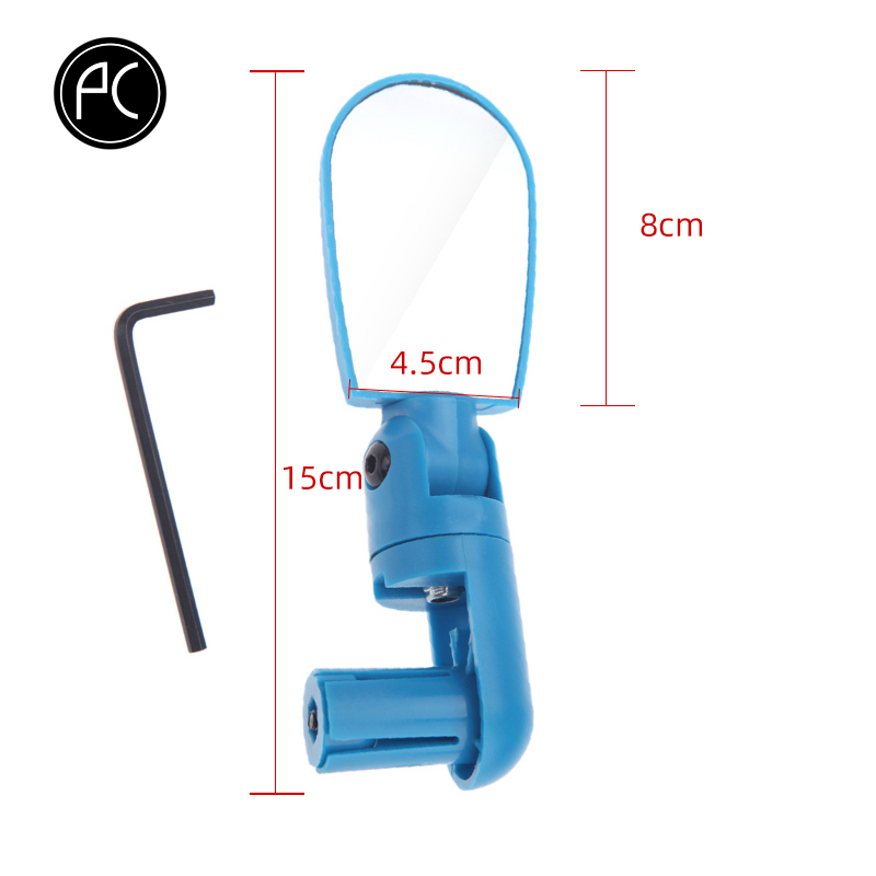 PCycling bicicleta espejo retrovisor bicicleta MTB ciclismo Amplia gama Back Reflector de mirilla ángulo ajustable manillar Mini espejos: C Blue