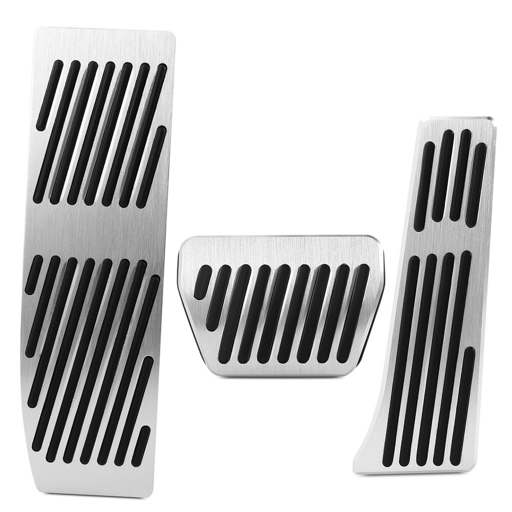 For BMW 3 5 series E30 E32 E34 E36 E38 E39 E46 E87 E90 E91 X5 X3 Z3 Foot Rest Fuel Brake Gas Pedal Pads Covers Car Accessories: No Drill 3pcs For AT