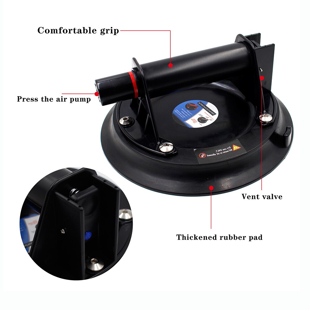 Lève-vitre en verre robuste, outils de levage manuel, ventouse à vide de 8 pouces 75kg pour fournitures de travail de carrelage