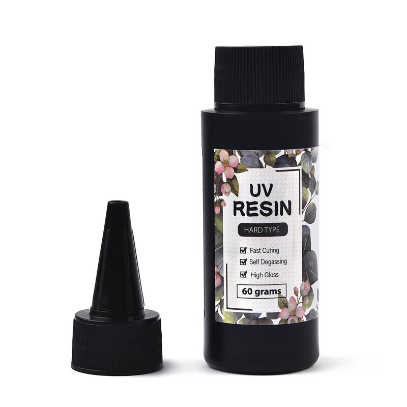 Hard UV Resin Glue Crystal Clear Ultraviolet Curing Epoxy Resin UV Glue Solar Cure Sunlight Activated DIY Jewelry Making Tools: 60g
