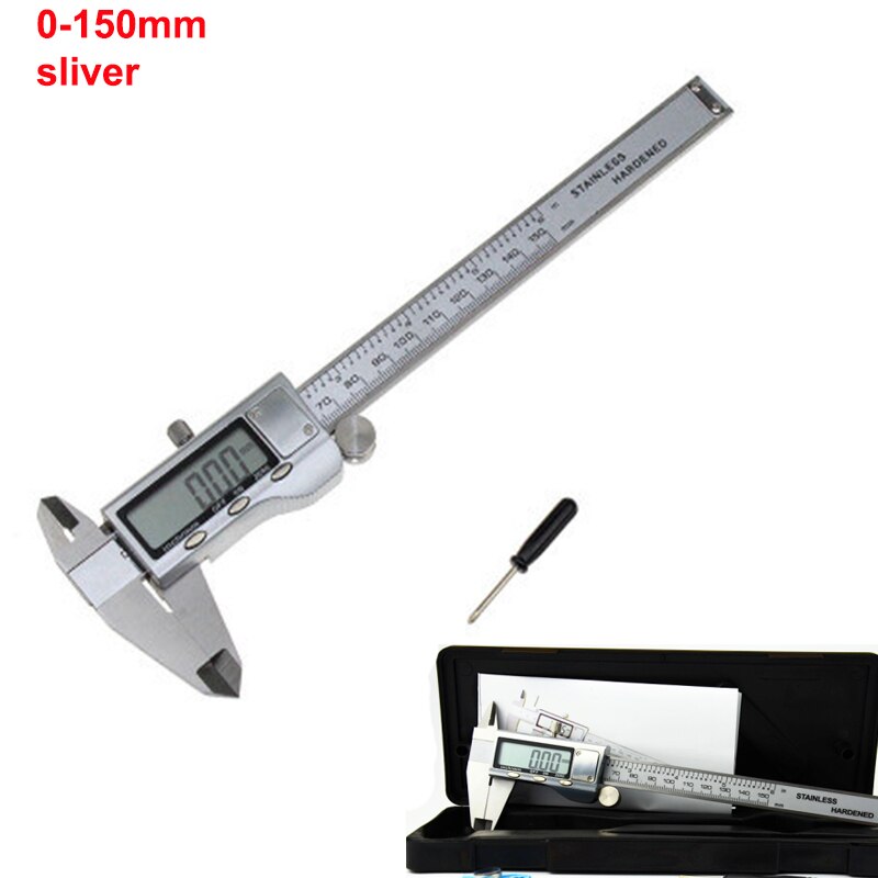 Industrial level metal case Stainless Steel Digital Caliper 0-50mm 0-150mm 200mm 300mm Electronic slide caliper micrometer gauge: 0-150mm sliver