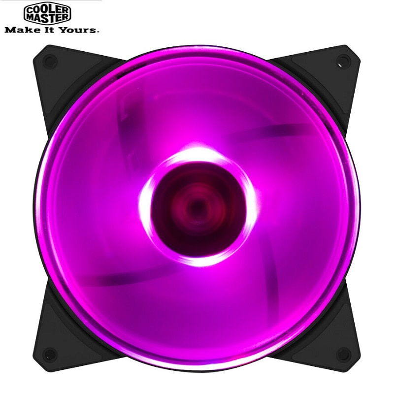 Cooler master  mf140 rgb 14cm rgb 12v/4 pin computertaske stille pwm ventilator pc cpu køler radiator vandkøling 140mm erstatter blæsere