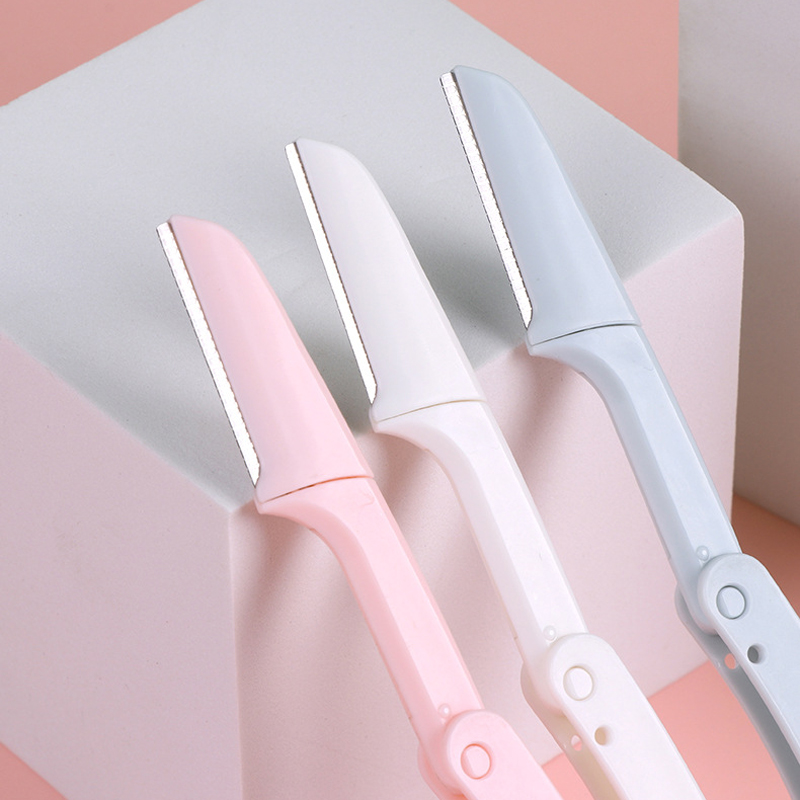 Karsyngirl 3pcs Vouw Wenkbrauw Trimmer Schaar Haar Remover Wenkbrauw Kam Scheermes Wenkbrauw Clip Makeup Tools Gezicht Scheermes voor Vrouwen