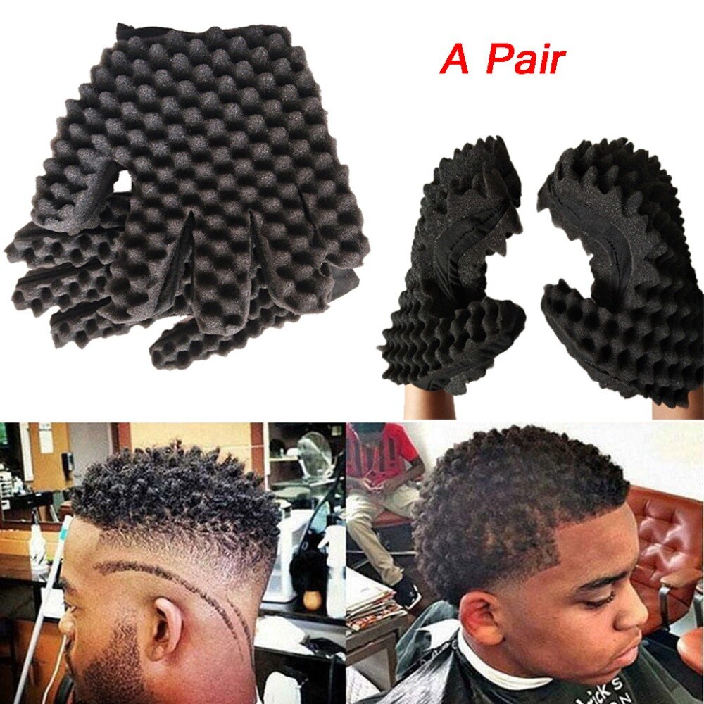 Barber shop mænd hår braider twist svamp handsker afrikansk hår styling gaffel kam hår krøller skum til salon ld